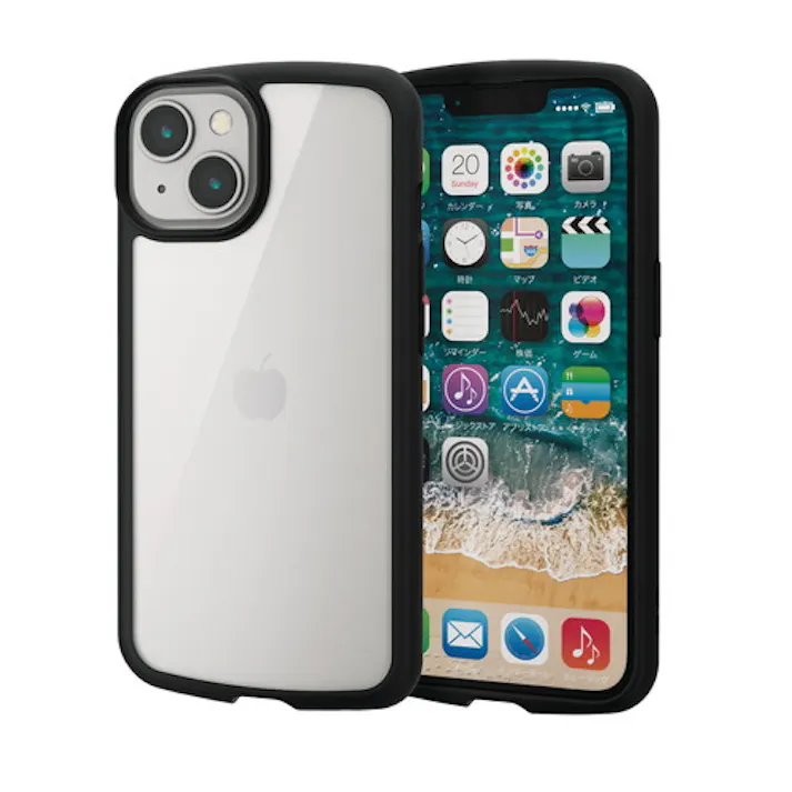 iPhone 14 ケース カバー ハイブリッド 軽量 薄型 ブラック