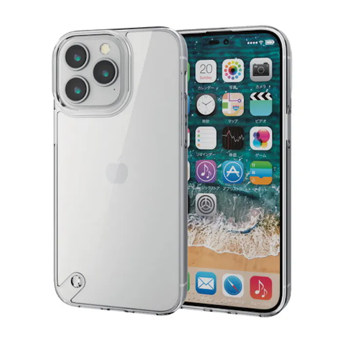 iPhone14 Pro Max ケース カバー ハイブリッド 耐衝撃 衝撃吸収 背面ガラスクリア 極ミ設計 クリア