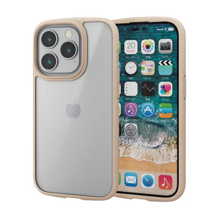 iPhone 14 Pro TOUGH SLIM LITE フレームカラー 背面ガラス シルキークリア