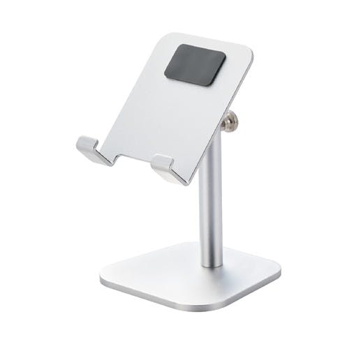 アルミ製スマホスタンド(高さ調節可能) シルバー メーカー在庫品 スマートフォンアクセサリ アルミ製スマホスタンド(高さ調節可能) シルバー メーカー在庫品 スマートフォンアクセサリ