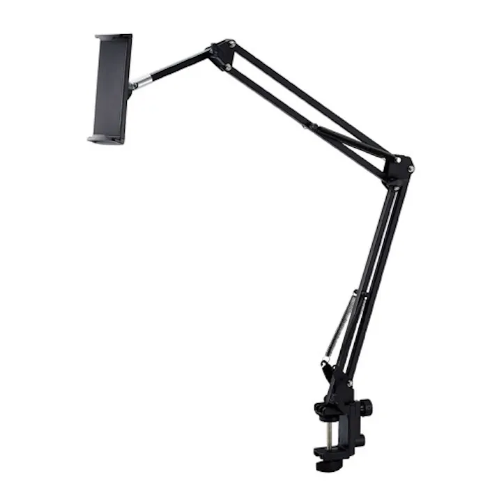 タブレット スマホスタンド アーム 長サ86cm 2wayホルダー ブラック