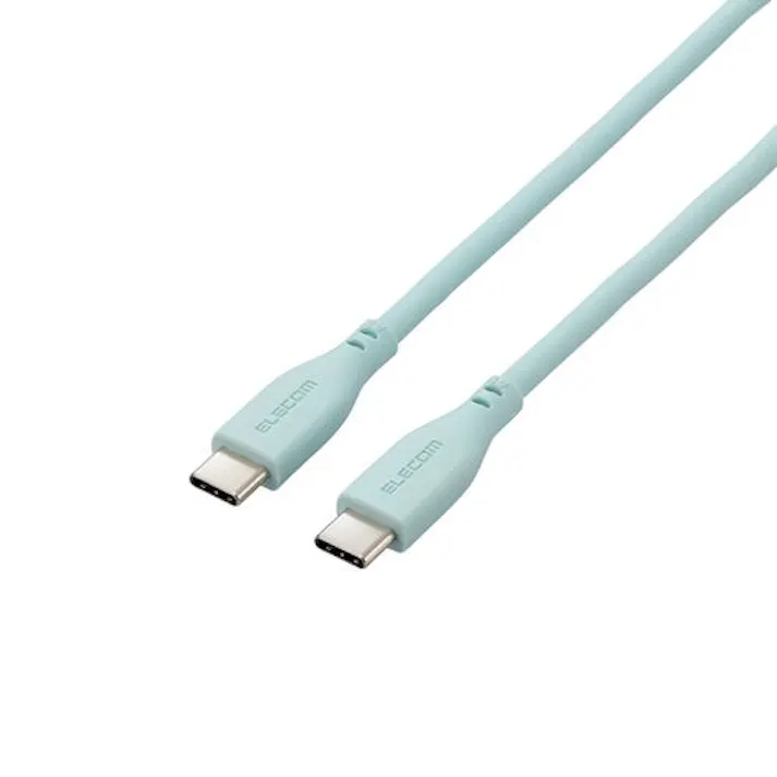 USB Type C ケーブル 1m PD 60W 断線シニクイ シリコン素材 パールグリーン