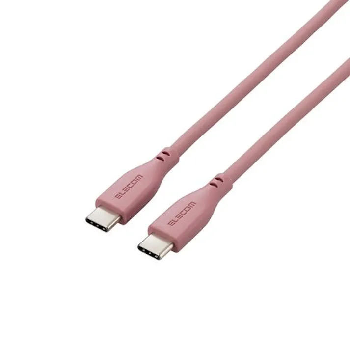 なめらかUSB Type-Cケーブル(非認証品、C-C) 約2m モーブブラウン メーカー在庫品