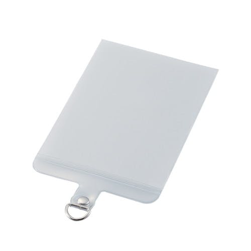 スマホ ストラップホルダー シート Mサイズ ケーブル穴用 1口タイプ 1枚入リ タグパッチ マットクリア