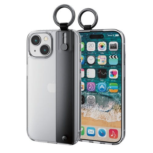 iPhone 15 ハイブリッドケース ハンドバンド &me クリア×ブラックバンド メーカー在庫品 ケース・ストラップ iPhone 15 ハイブリッドケース ハンドバンド &me クリア×ブラックバンド メーカー在庫品 ケース・ストラップ