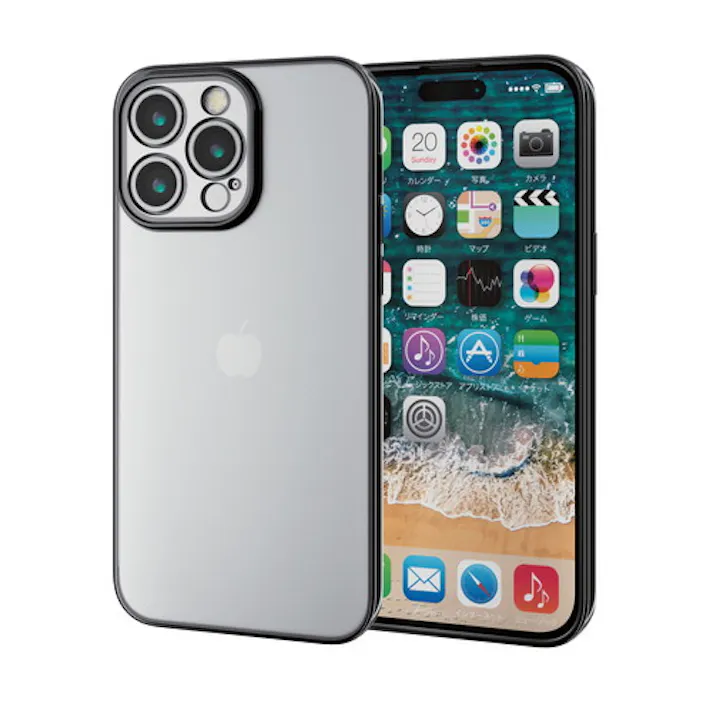 iPhone 15 Pro Max ソフトケース 極限 メタリック メタリックブラック
