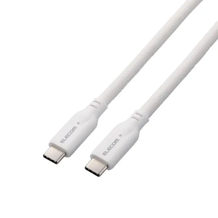 USB Type-C to USB Type-Cケーブル USB3.1準拠 100W対応 シリコンメッシュ 0.5m ホワイト メーカー在庫品