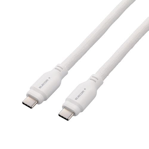 USB Type-C to USB Type-Cケーブル USB3.1準拠 100W対応 シリコンメッシュ 1.5m ホワイト スマートフォンアクセサリ USB Type-C to USB Type-Cケーブル USB3.1準拠 100W対応 シリコンメッシュ 1.5m ホワイト スマートフォンアクセサリ
