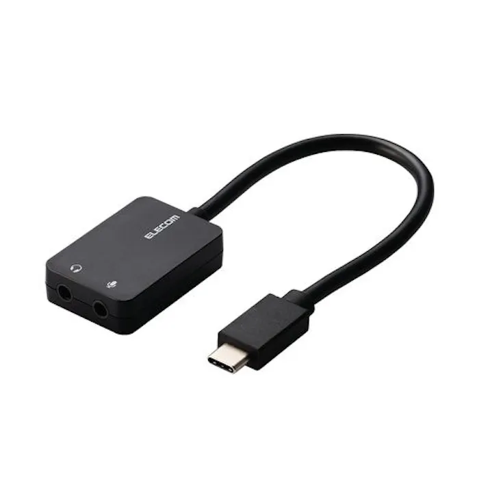 USB Type-C オーディオ変換アダプタ 0.15m ブラック