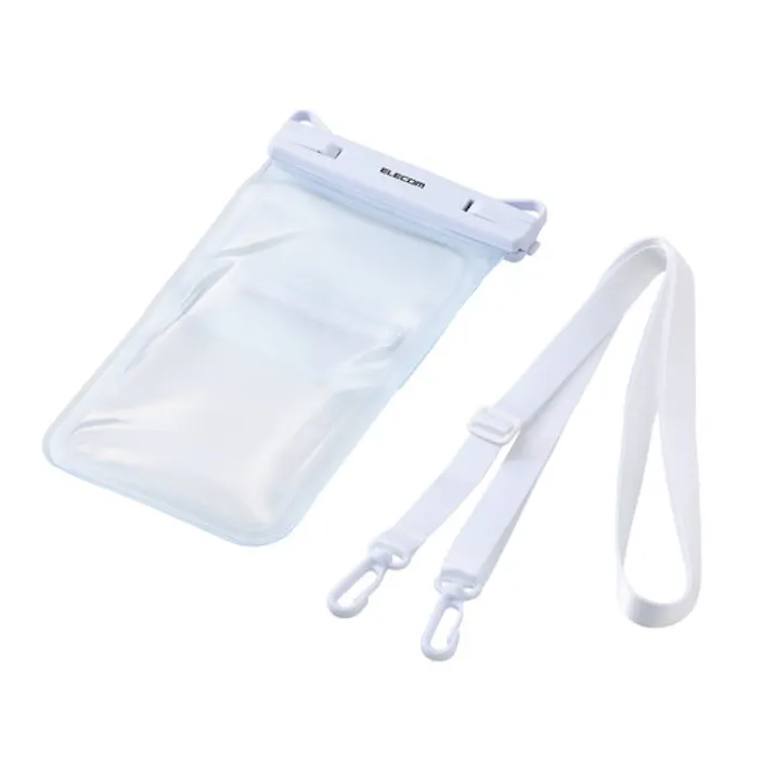 防水スマホケース IPX8 2ポケットタイプ 【~6.9インチ対応】 ホワイト