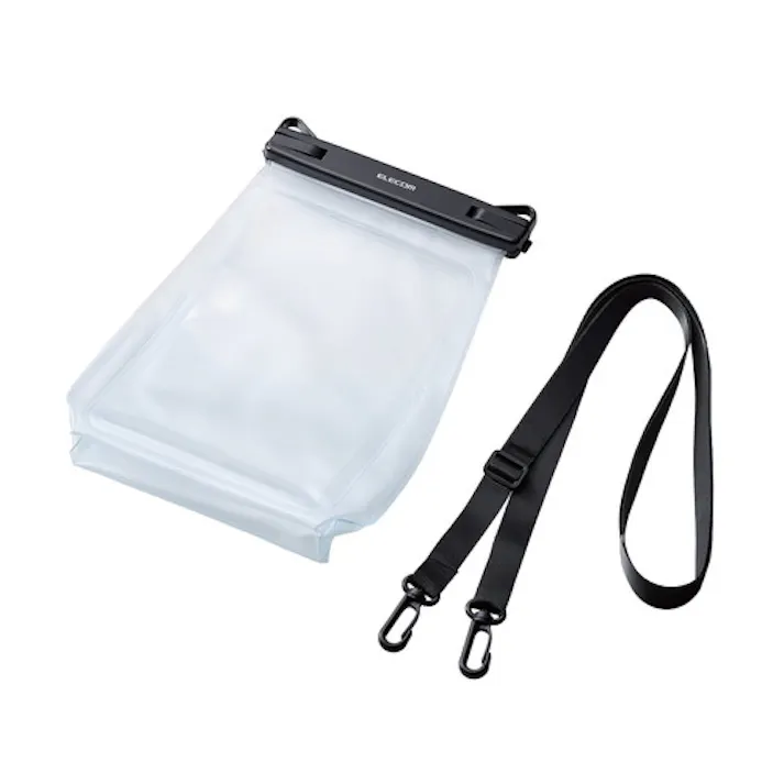 防水スマホケース IPX8 大容量 内ポケット付 【~6.9インチ対応】 ブラック