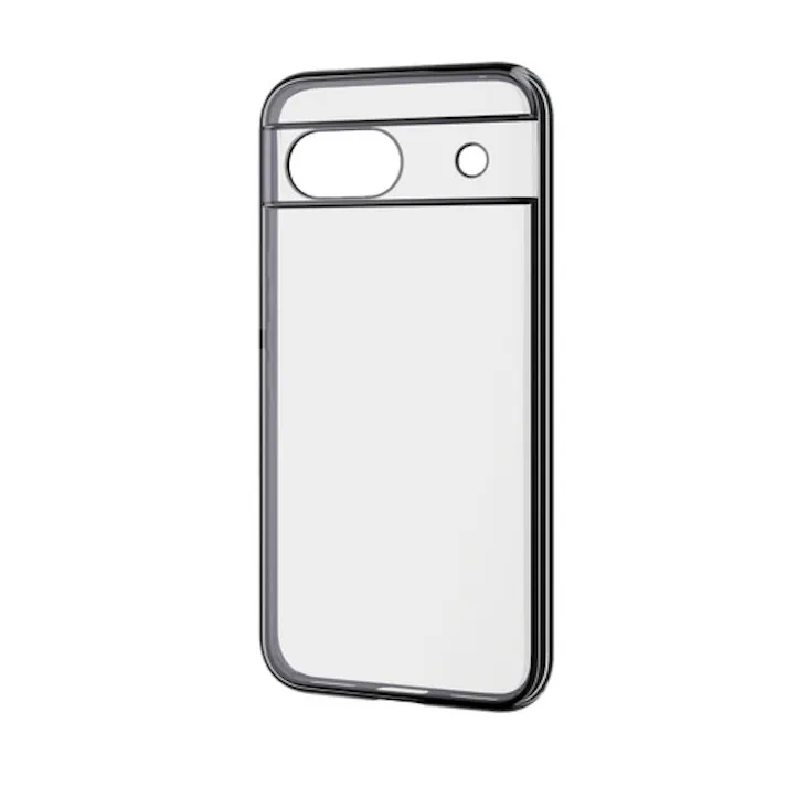 Google Pixel 8a ケース ソフト 衝撃吸収 メタリックフレーム 極限設計 メタリックブラック