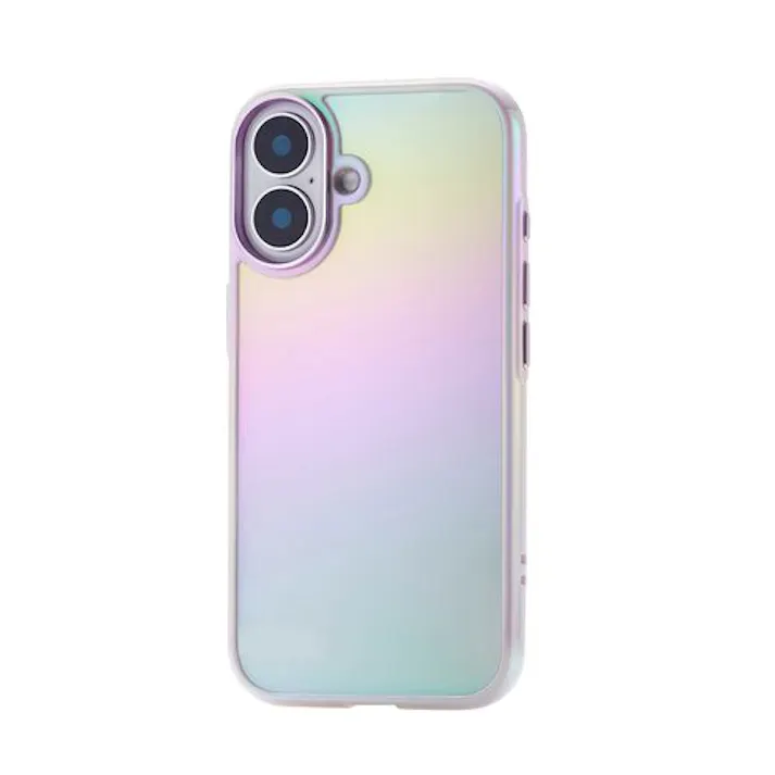 iPhone 16 ケース ハイブリッド 衝撃吸収 カメラレンズ保護設計 ストラップホール付 オーロラ &me ラベンダー メーカー在庫品