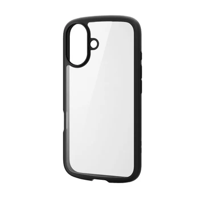 iPhone 16 ケース ハイブリッド 衝撃吸収 軽量 薄型 カメラ周リ保護 ストラップホール付 TOUGH SLIM LITE ブラック