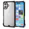iPhone 16 ケース ハイブリッド 衝撃吸収 カメラレンズストラップホール付 背面クリア フィルム付 ZEROSHOCK ブラック