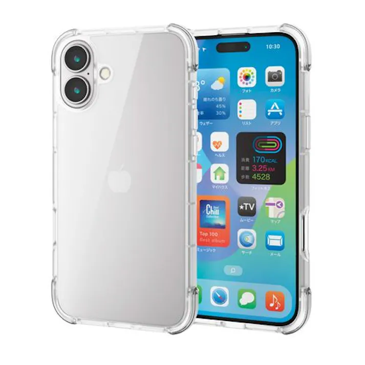 iPhone 16 Plus ケース ハイブリッド 衝撃吸収 軽量 カメラ周リ保護 MUBRAIN クリア×クリア メーカー在庫品