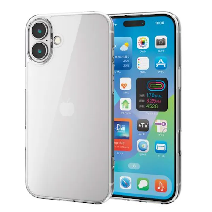 iPhone 16 Plus ケース ハイブリッド 衝撃吸収 カメラレンズ保護設計 ストラップホール付 硬度5H クリア メーカー在庫品