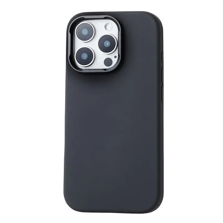 iPhone 16 Pro ケース ハイブリッド シリコン カメラレンズ保護設計 スタンド機能付 アンチダストコート ブラック