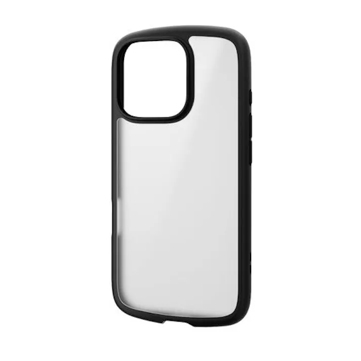 iPhone 16 Pro ケース ハイブリッド 衝撃吸収 軽量 カメラレンズ保護設計 ストラップホール付 TOUGH SLIM ブラック