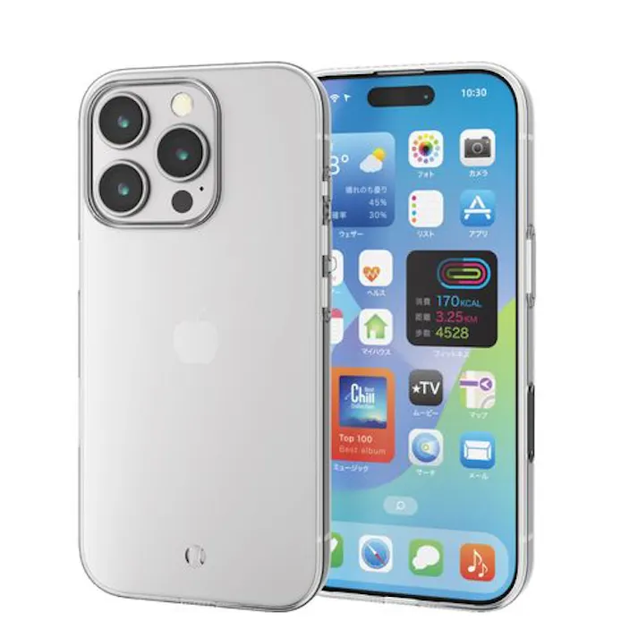 iPhone 16 Pro ケース ソフト カバー 衝撃吸収 薄型 カメラレンズ保護設計 ストラップホール付 クリア