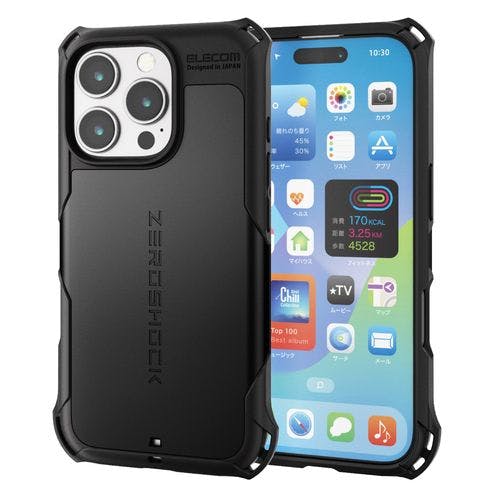 iPhone 16 Pro ケース ハイブリッド 衝撃吸収 カメラレンズストラップホール付 フィルム付 ZEROSHOCK ブラック メーカー在庫品 ケース・ストラップ iPhone 16 Pro ケース ハイブリッド 衝撃吸収 カメラレンズストラップホール付 フィルム付 ZEROSHOCK ブラック メーカー在庫品 ケース・ストラップ