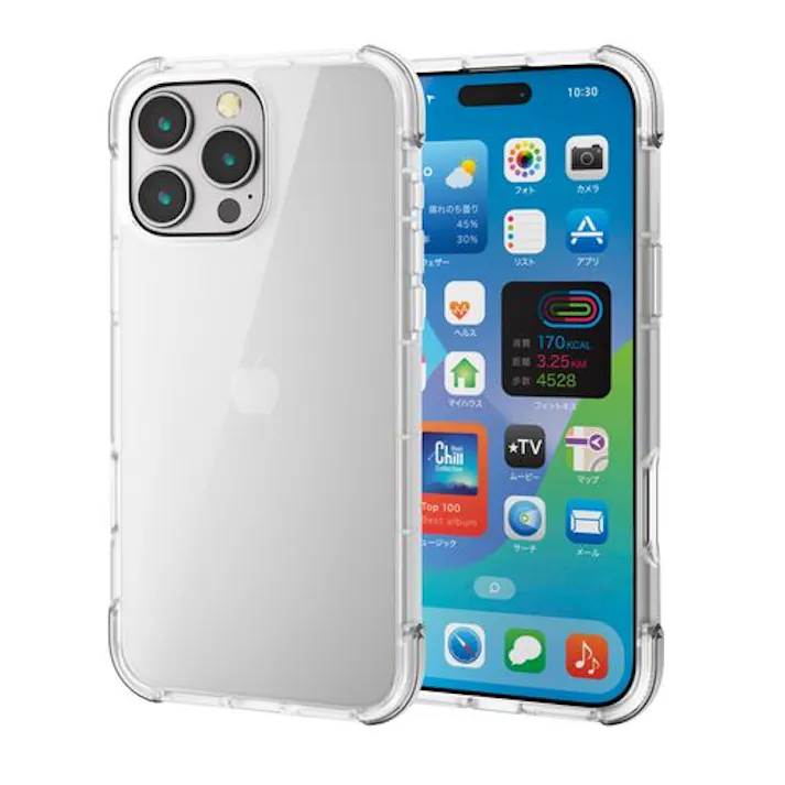 iPhone 16 Pro Max ケース ハイブリッド 衝撃吸収 軽量 カメラ周リ保護 MUBRAIN クリア×クリア