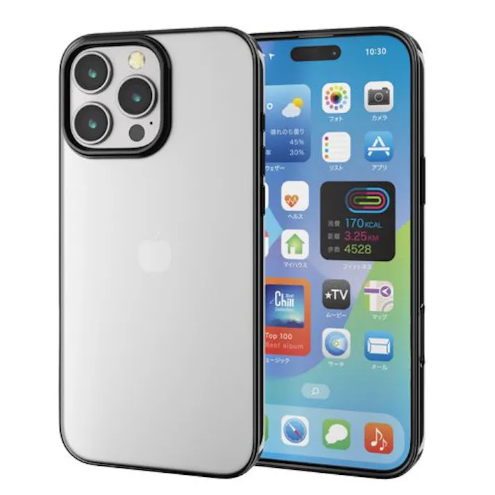 iPhone 16 Pro Max ケース ソフト カバー 衝撃吸収 薄型 カメラレンズ保護設計 メタリックブラック