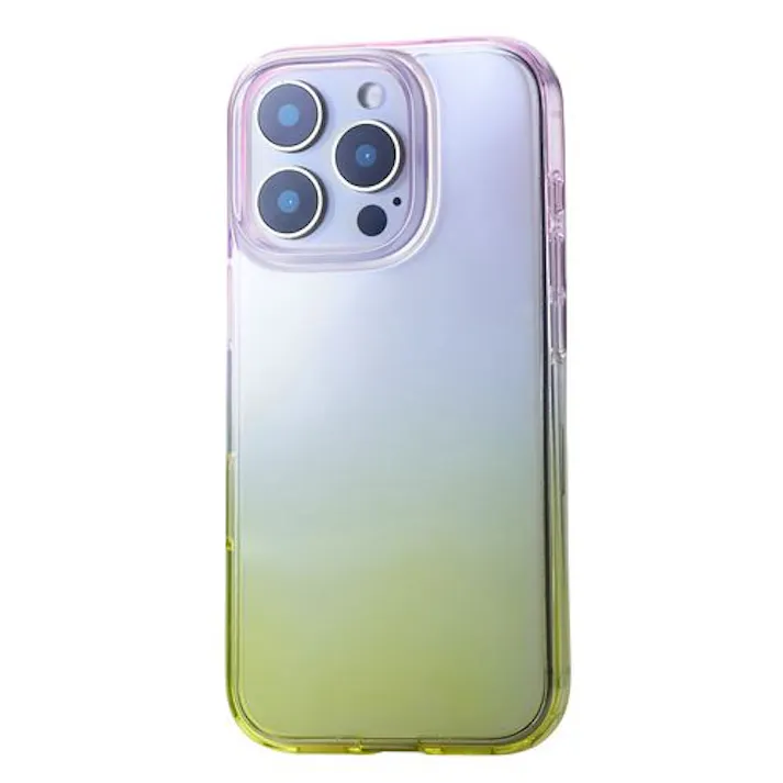 iPhone 16 Pro ケース ソフト カバー 耐衝撃 カメラレンズ保護設計 グラデーション meliano ピーチ×ミモザ