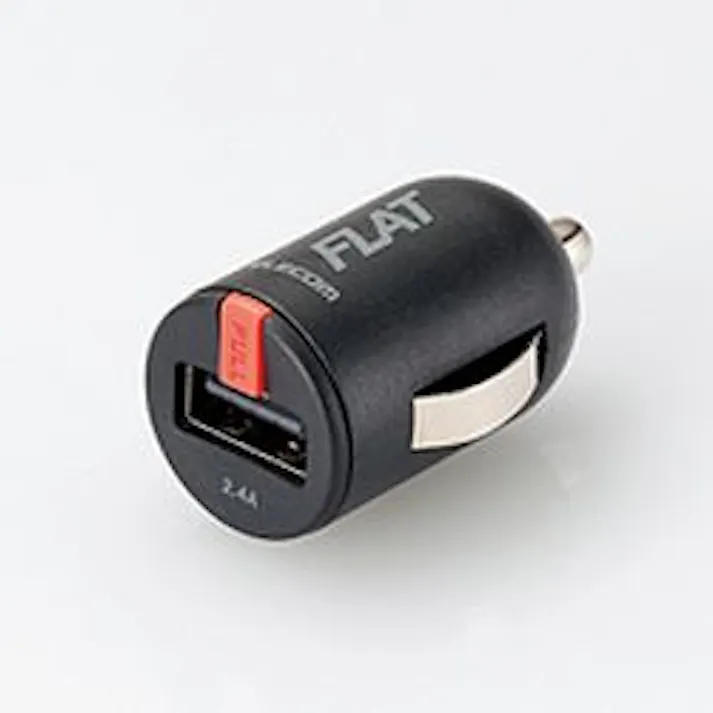 シガーチャージャー1USBポートコンパクト 2.4A ブラック MPA-CCU11BK