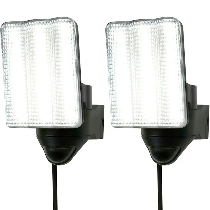 2台セット 大進 人感 センサーライト AC 100V コンセント式 屋外用 1灯式 LED 防雨 防犯ライトDLA-17T100