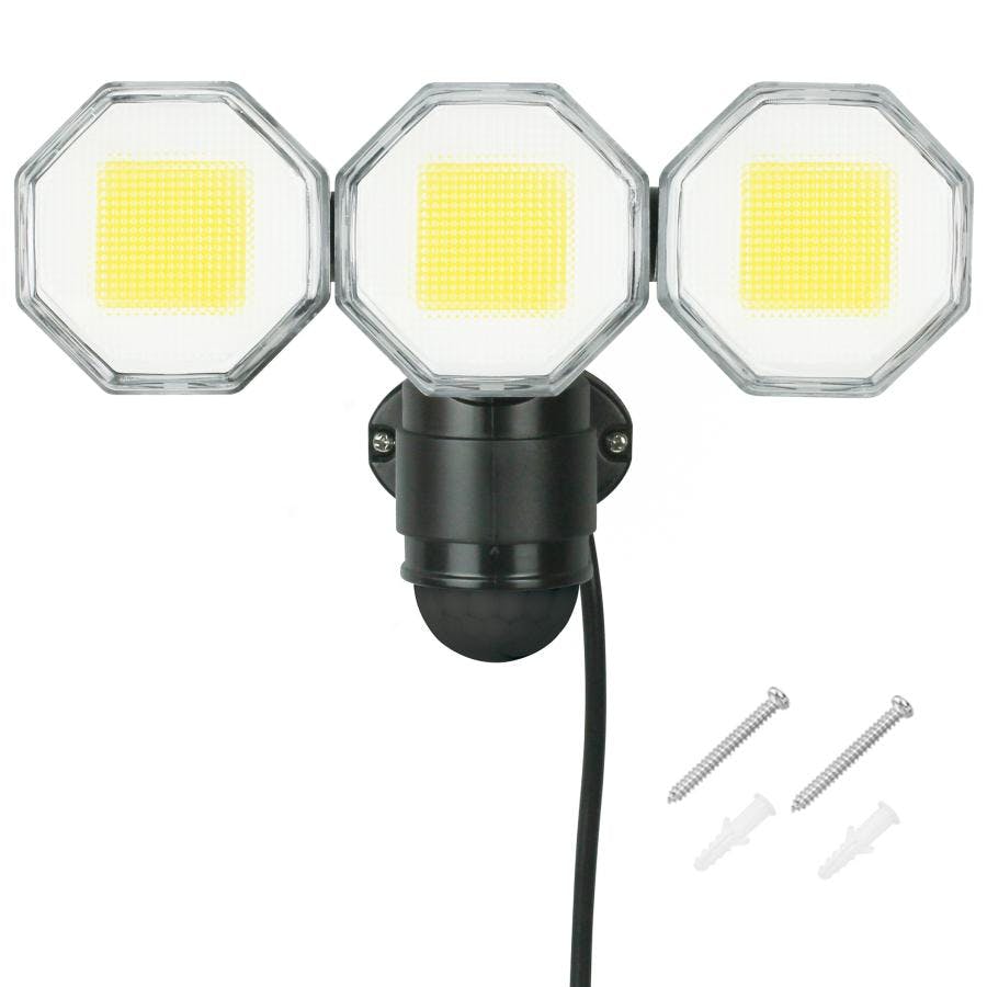 2台セット 大進 人感 センサーライト AC100V コンセント式 屋外用 3灯