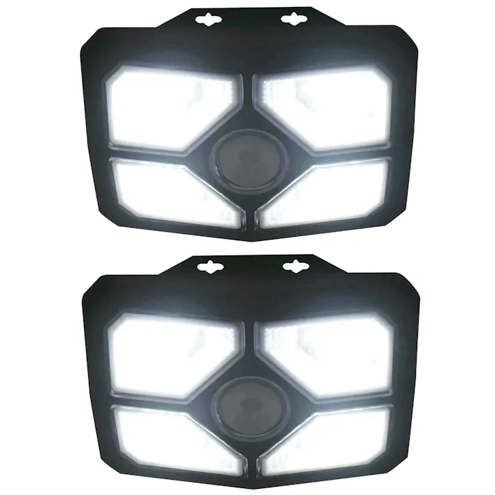 2台セット 大進 センサーライト ソーラーライト 屋外用 600ルーメン LED 防雨 人感 暗くなると点灯 防犯ライト DLS-WL009