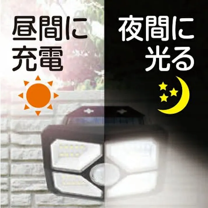 2台セット 大進 センサーライト ソーラーライト 屋外用 600ルーメン LED 防雨 人感 暗くなると点灯 防犯ライト DLS-WL009