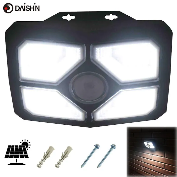 2台セット 大進 センサーライト ソーラーライト 屋外用 600ルーメン LED 防雨 人感 暗くなると点灯 防犯ライト DLS-WL009