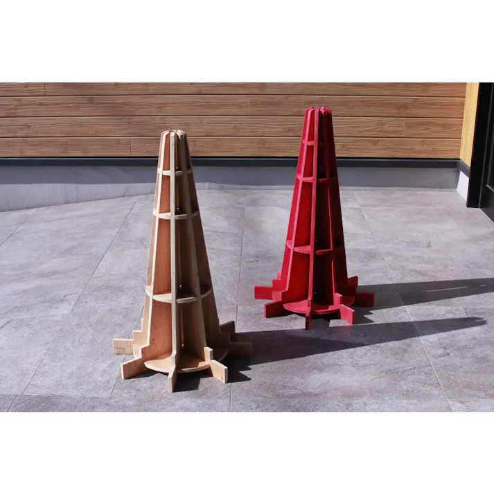 DIY 組立 木目 三角コーン オブジェ 木製ラック re:LIFE里庄BASE 【CDM MP】