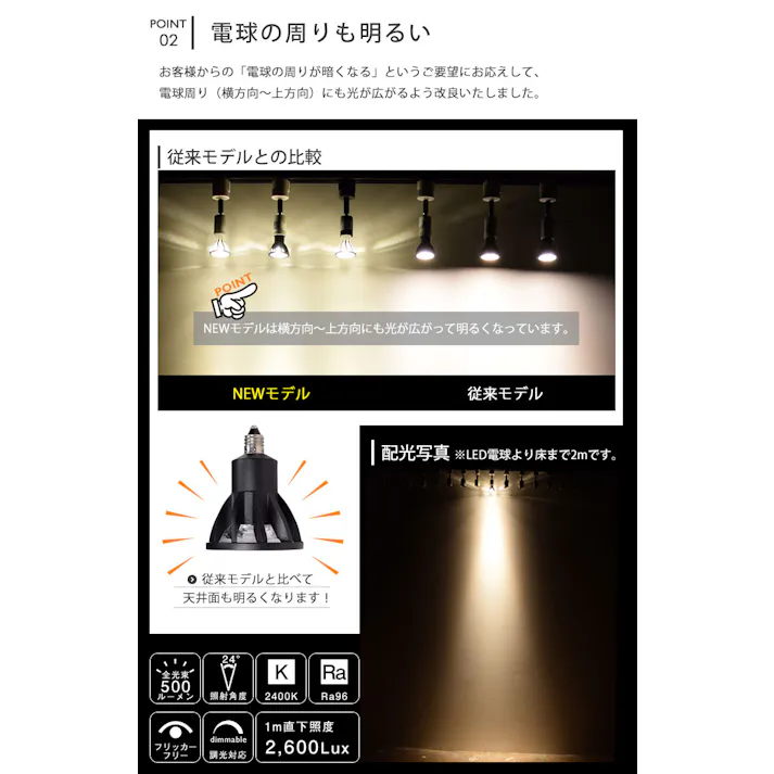 高演色クラス4 演色AAA LED電球 E11 60形相当 高演色Ra96 フリッカーフリー 濃い電球色2400K BH-0711ANC-BK-24-Ra96