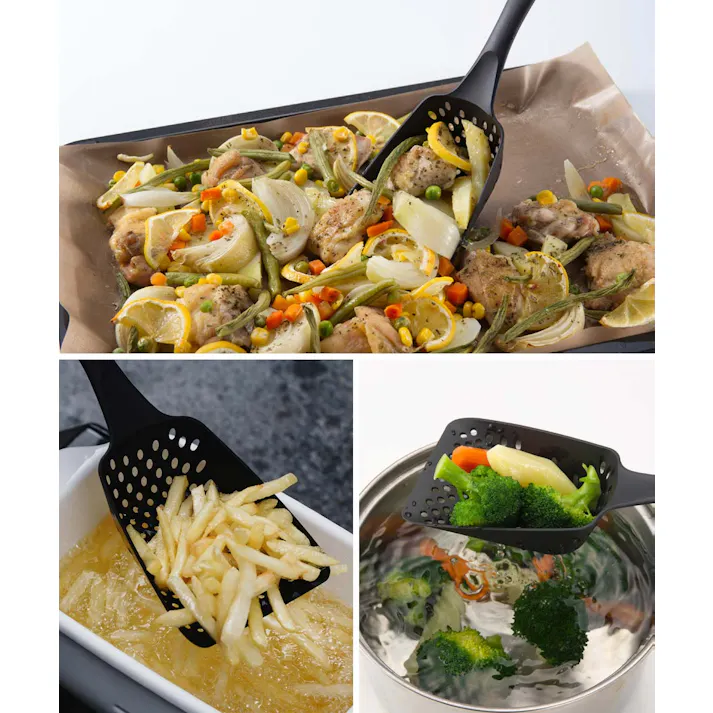 ナイロンスコップストレーナー GF-15B サンクラフト グラスファイバー入りナイロンツール【揚げ物 油切り 湯切り 天ぷら鍋 ざる ストレーナー 手付き ナイロン 調理ツール 食洗機対応 日本製 Stylish kitchen tool】