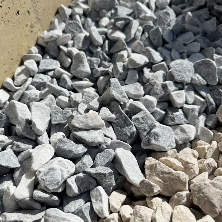 TAIKOH アイスブルー 8分 22-30mm 10kg イタリア産 天然大理石 化粧砂利 グレー 灰色 砕石 中