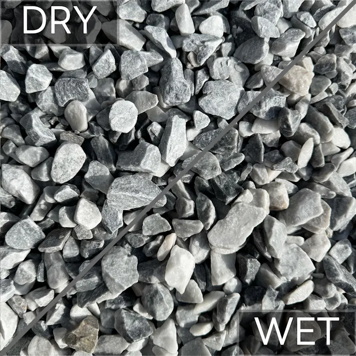 TAIKOH アイスブルー 8分 22-30mm 10kg イタリア産 天然大理石 化粧砂利 グレー 灰色 砕石 中