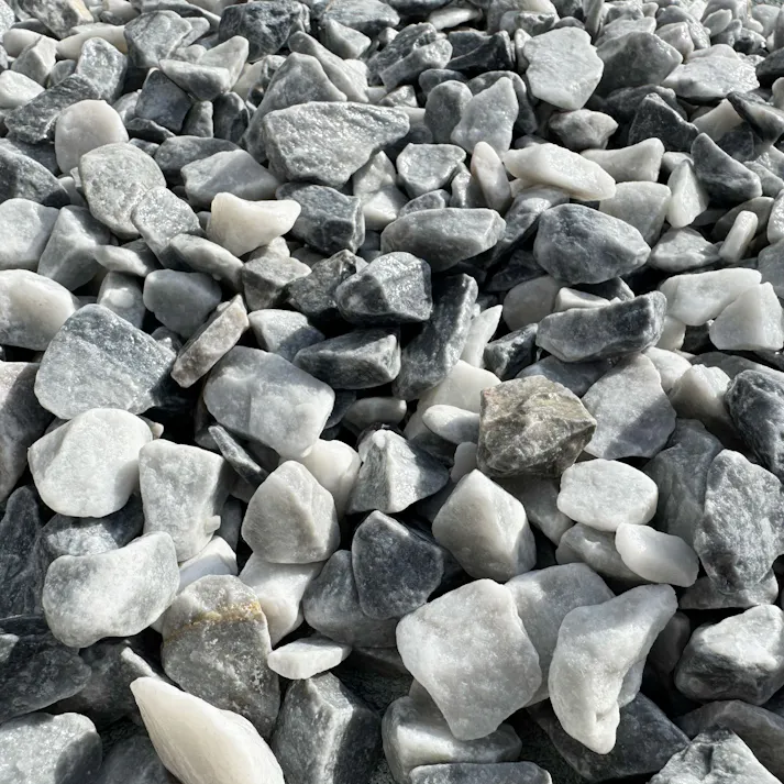 TAIKOH アイスブルー 8分 22-30mm 10kg イタリア産 天然大理石 化粧砂利 グレー 灰色 砕石 中