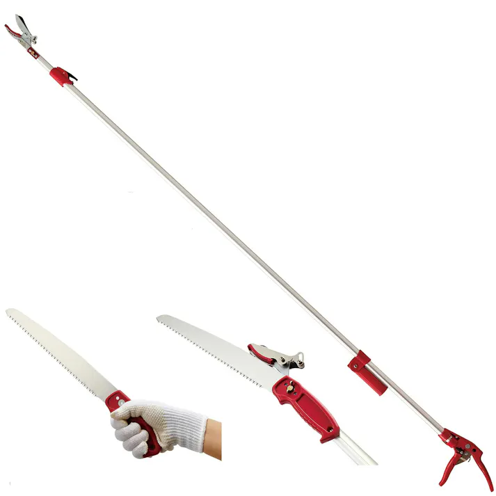 【最長3m 強力なアンビル刃 手引き鋸付き 】高枝切りバサミ 大進 手引き ノコギリ 付き 高枝 鋏 太い枝 高枝切鋏 キャッチ機能 高枝切り鋏 落とさない 枝切りバサミ 枝切り鋏 剪定鋏 枝きりばさみ はさみ 4939736701577