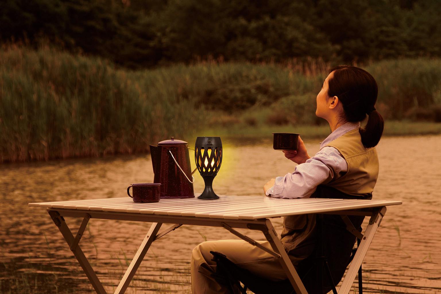 ソーラーライト ゆらめくトーチライト DE－006 照明 大進 庭