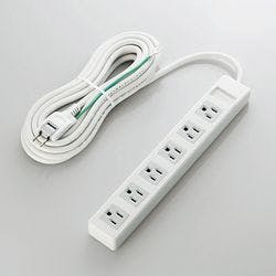 延長コード 電源タップ 5m 3ピン 6個口 スイングプラグ EU RoHS指令準拠 白 電源ケーブル・延長コード 延長コード 電源タップ 5m 3ピン 6個口 スイングプラグ EU RoHS指令準拠 白 電源ケーブル・延長コード