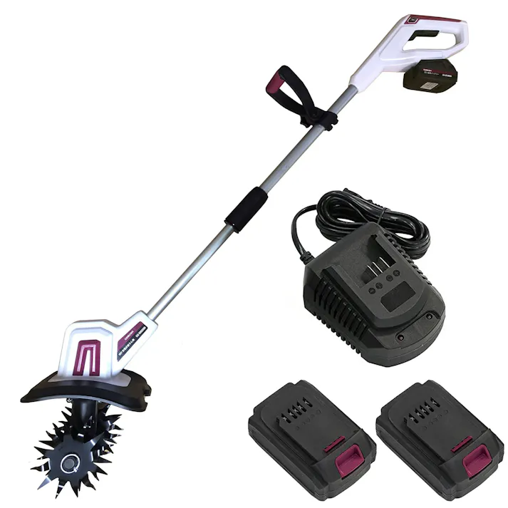 【 バッテリー 2台 セット 】 comcon 18V ミニ 耕運機 家庭用 充電式 コードレス 小型 耕うん機 CG-EKU200 耕耘機 こううんき 家庭菜園 カルチベーター コンパクト 小型 軽量 耕うん機 耕運機 農業 畑 菜園 耕す 女性でも使える 手動 管理機 4570000081980