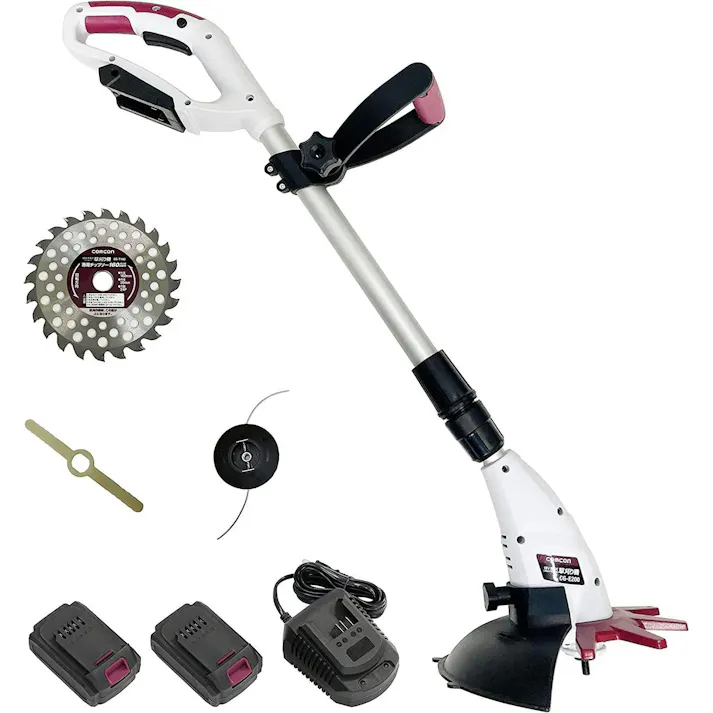 バッテリー2台セット comcon 草刈り機 充電式 電動 軽い 金属刃 18V CG-E200