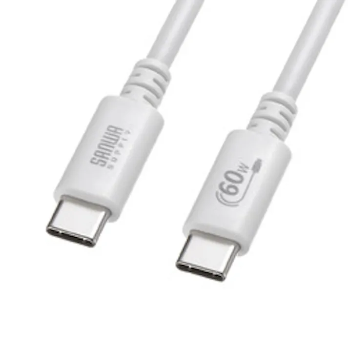 USB 2.0 Type-Cケーブル(PD60W・3m・ホワイト) メーカー在庫品