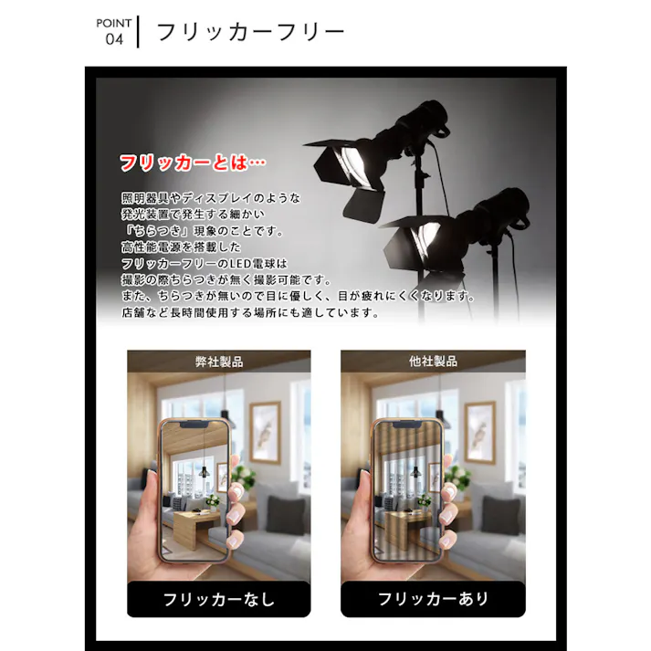 LED電球 E11 60形相当 高演色Ra92 フリッカーフリー 濃い電球色2400K BH-0711ANC-BK-24-Ra92