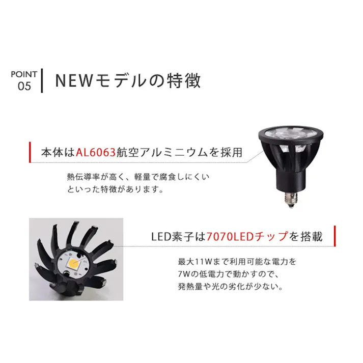 LED電球 E11 60形相当 高演色Ra92 フリッカーフリー 濃い電球色2400K BH-0711ANC-BK-24-Ra92