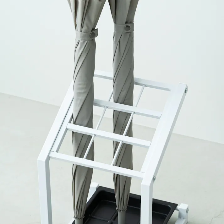 【9マス傘立て(ホワイト)】幅27×奥行29.5×高さ43cm 9本用 新生活 カサ立て 玄関 エントランス 傘置き アンブレラスタンド 業務用 オフィス 傘収納 病院 店舗 施設 大容量 スチール製 組立品