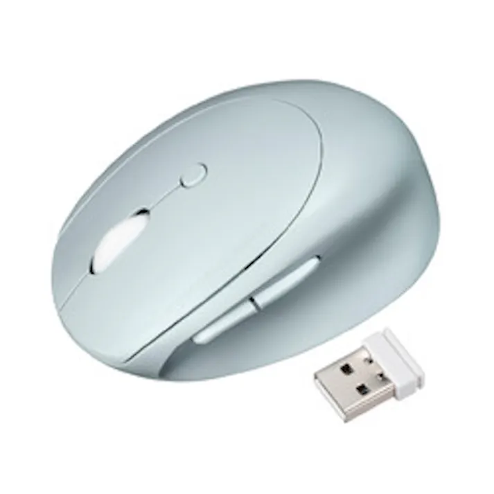 静音ワイヤレス小型エルゴノミクスマウス(充電式・5ボタン)